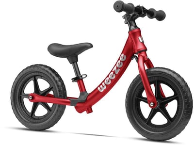 WEEZEE Loopfiets | 10 inch Loopfiets voor Kinderen | Loopfiets vanaf 2 Jaar | Ultra Lichtgewicht Loopfiets 2.45 kg | Verstelbaar Stuur en Zadel | Voetensteun | ISO 9001 + 14001 | Rood