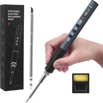Precisie Soldeerbout Set - Draagbare Soldeerbout - Elektronica Reparatie - 6 Sec Opwarmtijd - 65 Watt - Zwart