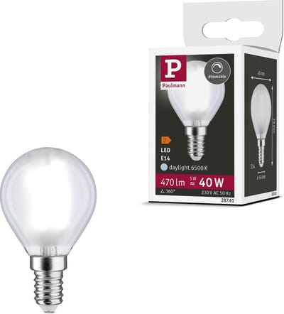 Paulmann 28761 LED-lamp Energielabel F (A - G) E14 Kogel 5 W Daglichtwit (Ø x h) 45 mm x 78 mm Dimbaar 1 stuk(s)