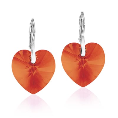 Montebello Oorbellen Doris HZ107 - Swarovski Hart - 925 Zilver Gerhod. - Ø18mm - 32mm