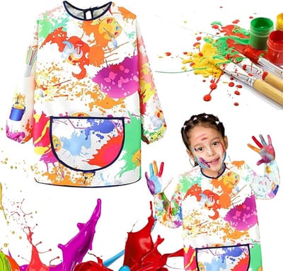 Tekenschorten voor kinderen van 6 tot 12 jaar - Tekenshirts voor kinderen - tekenschorten - perfect voor schilderen, knutselen, kleien, koken, enz., elastisch boordontwerp, waterdichte stof