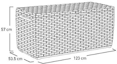 Buiten Opbergbank 305 L - Kunststof Opslagbox voor Tuin en Terras - Bruin 54 x 123 x 57 cm