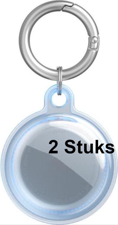 *** 2 Stuk Beschermhoesje geschikt voor Apple Airtag - Siliconen Case Blauw - Beschermend - van Heble® ***