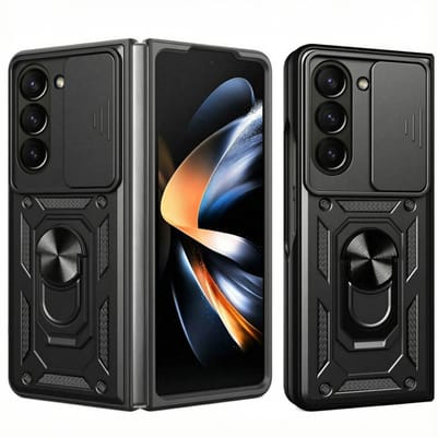 imoshion Hoesje - Geschikt voor Samsung Galaxy Z Fold 5 - Backcover met ring - Zwart