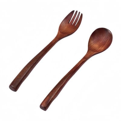 2 stuks - Lepel + vork - Roerlepel - 32 cm - Afbeeldingskleur