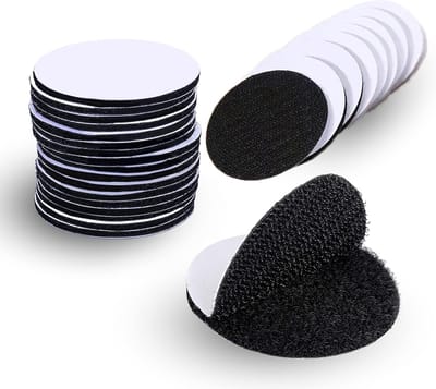 Klittenband - Dubbelzijdige Tape - 25 Stuks - 50 mm Rond - Sterk Klevend Vilt - Extra Sterk Klevend - Herbruikbaar - Voor het naaien en lijmen van items - Zwart