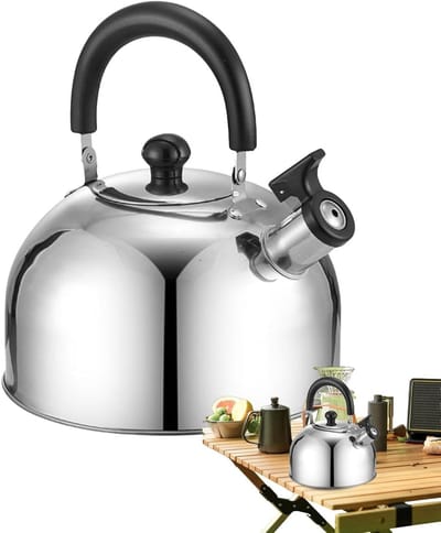 Camping Ketel - Roestvrij Staal - Snel Koken - Fluit Waarschuwing - 15 Liter - Meerkleurig