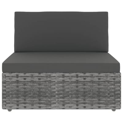 vidaXL - 9-delige - Loungeset - met - kussens - poly - rattan - grijs