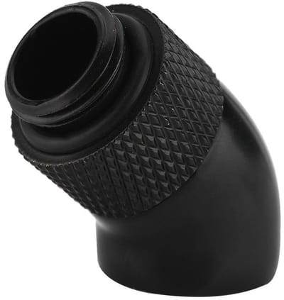 Rotary Adapter voor CPU Waterkoeling met 45 Graden Bocht, G1/4" Draad, Duurzaam Messing en Vernikkeld Ontwerp