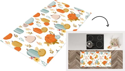 Keukenloper - Loper keuken - Pompoen - Herfst - Patroon - 120x60 cm - Keukenloper vinyl