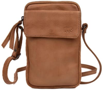 Bear Design Telefoontasje / Crossbodytas Dames - Leer - Igor - Taupe