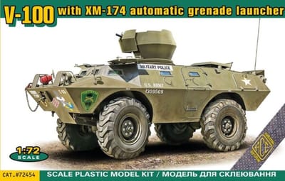 ACE Modelbouwpakket Militaire voertuigen - 72454 M706 - V-100 met XM-174 - Amerikaans Gepantserd Voertuig Plastic - 1:72 - Modelbouw
