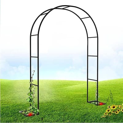 Rozenboog Tuin - Decoratieve Boog - Planten Ondersteunen - Dubbele Montage - 120 x 220 cm - Zwart