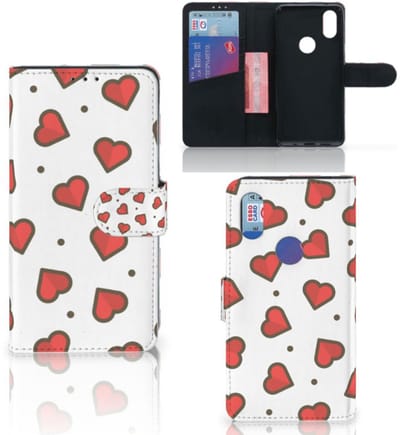 Boekhoesje voor Xiaomi Mi Mix 2s Telefoon Hoesje Hearts