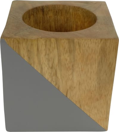 Fine Asianliving Japandi Kaarshouder Mangohout Handgemaakt Grijs D10xH10cm