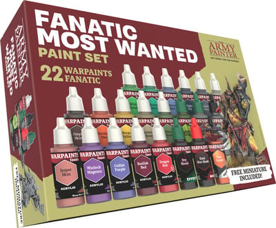 The Army Painter, Warpaints Fanatic Most Wanted 22 x 18 ml Acrylverf, Miniatuur Hobby Schilderen, Kwaliteitsverf voor Miniatuur Wargaming