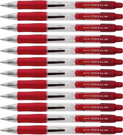Penac Balpen - CCH-3 - 0.7mm - Rood - 12 pack