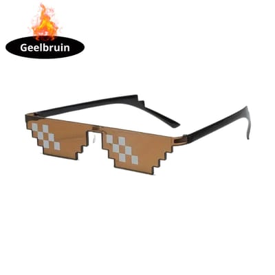 Livano - Festival Bril - Rave - Space - Techno - Freaky Glasses - Heren - Dames - Zonnebril - Geelbruin