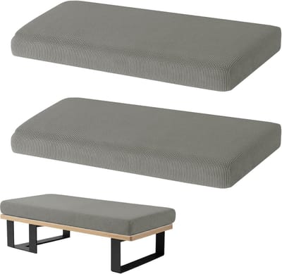 Tuinbank Kussen - Buiten Zitkussen - Comfort Verhogend - Afneembare Hoes - 150 x 50 cm - Zilvergrijs