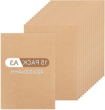 15 stuks A3 MDF-platen - 420 x 300 x 4 mm houten plaat - multiplexplaat DIN A3 - houten platen om te knutselen - populierenmultiplex 4 mm - MDF-plaat voor figuurzaag - lasergesneden - CNC-router