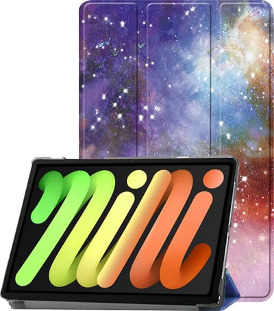 Hoesje - Geschikt voor Apple iPad Mini 7 (2024) - 8.3 inch - 7e Generatie - Dun & Stevig - Trifold Bookcase - Hard Cover - Hardcover Book Case - Tablet Hoes - Galaxy