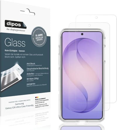 dipos – 2x Matte Pantserfolie geschikt voor Samsung Galaxy S26 Ultra Case Friendly | 9H Screenprotector