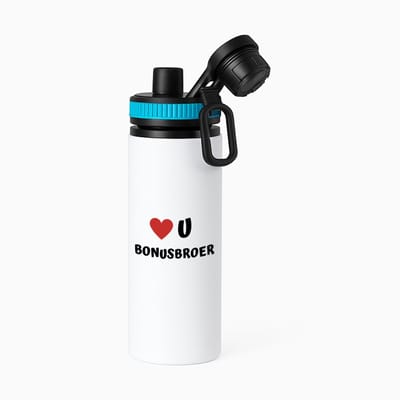 Hacebo® - love u bonusbroer waterfles met draaidop blauw - Broer - de liefste broer - verjaardag - cadeautje voor broer - broer artikelen - kado - geschenk - water fles - 850ML
