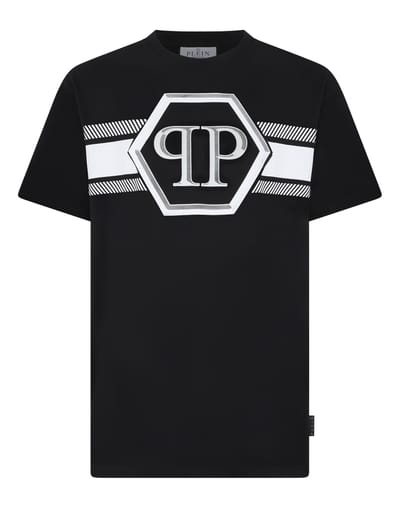 Round Neck T-Shirt Hexagon Line