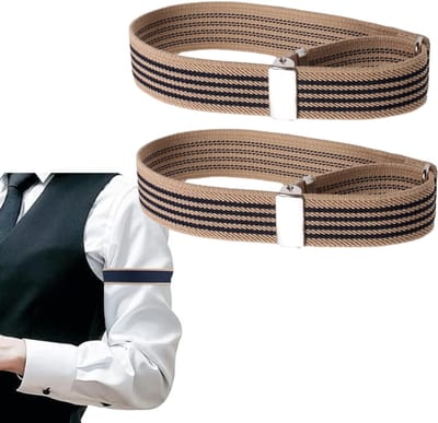 2 Stuks Mouwophouder - Sleeve holder - Voorkomt dat manchetten naar beneden glijden – Classic - Unisex Elastische Armbanden - Verstelbare - Anti-Slip Armband Elastisch - LOUZIR
