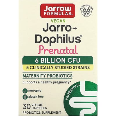 Jarrow Formulas, vegan Jarro-Dophilus, voor zwangere vrouwen, 6 miljard KVE, 30 plantaardige capsules