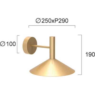 Viokef LED wandlamp Marsi, goudkleurig, Ø 25 cm, metaal