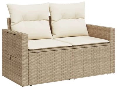 Tuinbank – Tuinbankjes weerbestendig - Tuinbanken - Loungebank - Balkon Set - Buitenbank - Beige - 2 personen - Staal