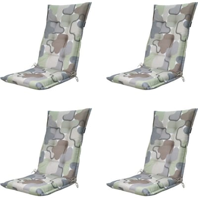 Madison - Tuinstoelkussen Hoge Rug Grafi sage - Ca. 123x50 cm - Set van 4