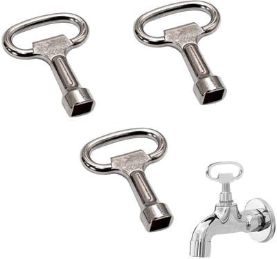 Dailygoods- Vierkante Sleutel Set - 3 Stuks Roestvrij Staal - T-greep/D-handgreep - 54 mm Lengte - Multifunctioneel Gebruik - Duurzaam - Sleutelset