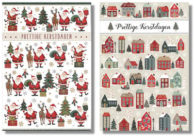 MGPcards - 10 Dubbele wenskaarten - Kerstkaarten / Nieuwjaar - Witte envelop - 10 x 14 cm - 2 Motieven per doosje