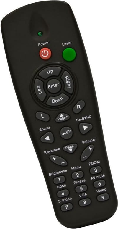 Afstandsbediening geschikt voor de OPTOMA TS725 beamer, vervangt BR-5023L / BR-5030L / L-27-6KEY