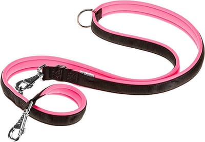 hondenlijn Ergofluo 200 x 1,5 cm nylon roze/zwart