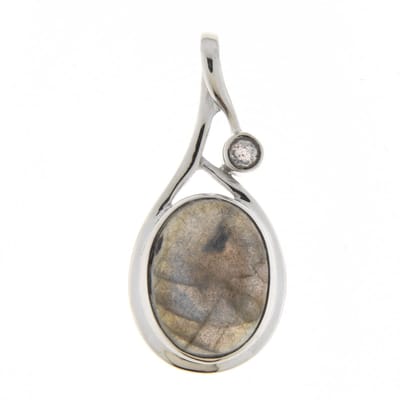 SilverGems Zilveren hanger met Labradoriet edelstenen