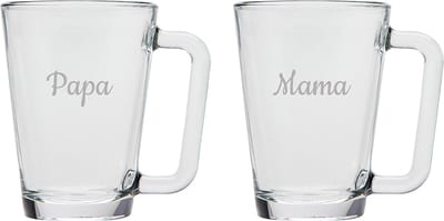 Gegraveerde theeglas 26cl Mama & Papa