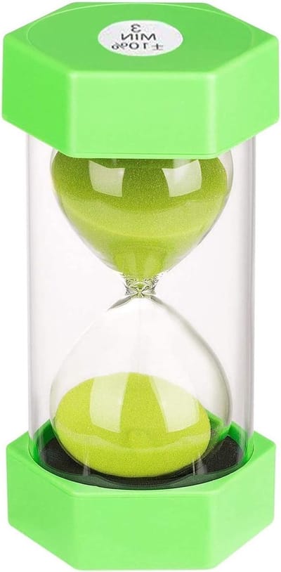 Decoratieve Zandloper voor Kinderen - Tijdklok en Timer voor Klaslokalen, Keukens en Huizen (3 Minuten, Groen)