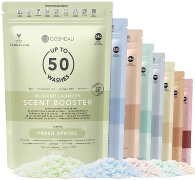 Cosmeau Geurbooster Proefpakket Navulling Lentefris Lavendel Zeebries Kersenbloesem Wilde Bossen Wolkendek Zomerbries Herfst Pure 9x50 wasbeurten - Geurkralen Wasparfum Scent Booster