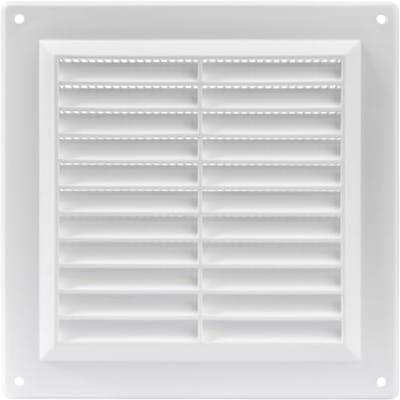 Vierkante kunststof ventilatierooster 150 x 150 mm met insectengaas voor betere HVAC-ventilatie