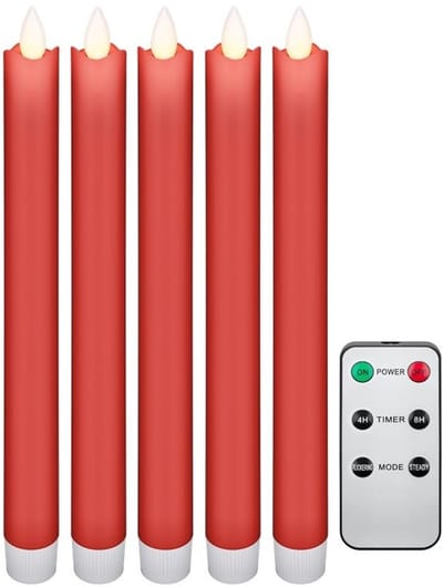 Goobay LED-kaarsenset | 5 stuks | afstandsbediening | rood | IP20
