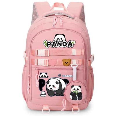 Panda Huahua Schattige Kinder Schooltas Grote Capaciteit Basisschool en Middelbare School Studenten Lichtgewicht Rugzak met Rugbescherming