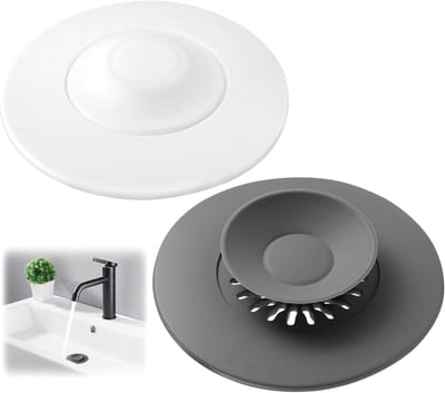 Universele Siliconen Afvoerpluggen - 2 Stuks, 11.5cm Afvoerpluggen voor Wasbakken, Sinks en Badkuipen met Antislip en Haarfilter Functie