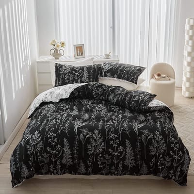 Goodivery ® Beddengoedset met Omkeerbaar Bloemen- en Bladerenmotief voor Luxe Slaapcomfort