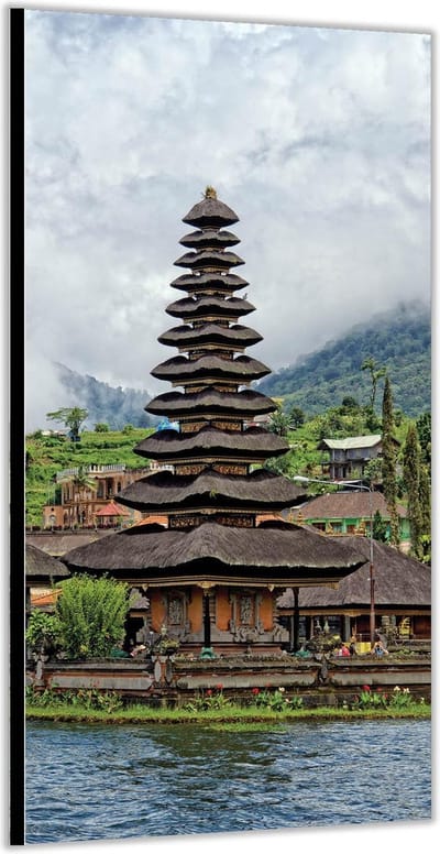 Dibond –Pura Taman Ayun - Bali – 100x200cm Foto op Aluminium (Wanddecoratie van metaal)