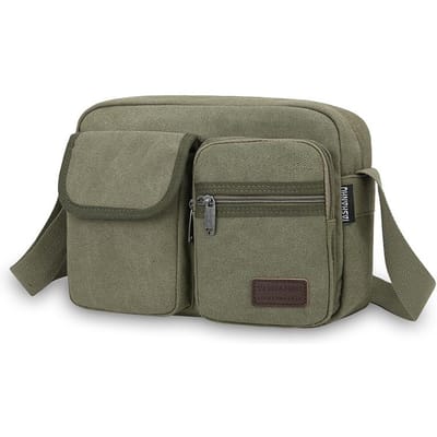 Mode Satchels Heren Schoudertassen Duurzame Canvas Stof Heren Messenger Bag Vintage Stijl Design Heren Handtas Schoudertas Sac 29cmX20cmX9cm gray