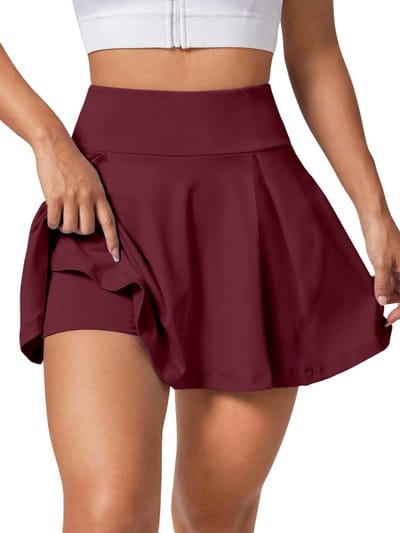 Livano Rokje Dames - Korte - Korte Broek - Wandelrok - Legging - Rood - XS