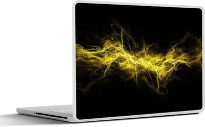 Laptop sticker - 10.1 inch - Gaming - Elektriciteit - Geel - Energie - 25x18cm - Laptopstickers - Laptop skin - Cover